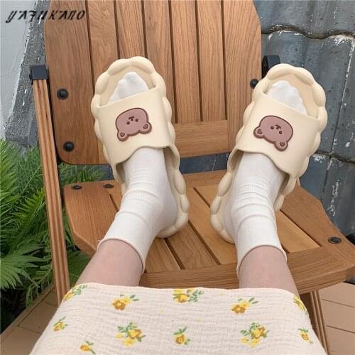 Soft Sole Comfort Slippers Female Summer Cute Cartoon Girl EVA Non-Slip Indoor Home Bathroom Sandals Lady Fashion Casual Slides