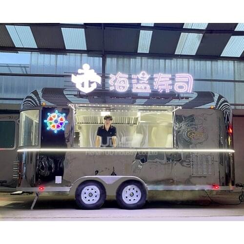 Taco Food Truck Mobile Airstream Kitchen Restaurant Halal Hot Dog Cart Big Food Trailer
