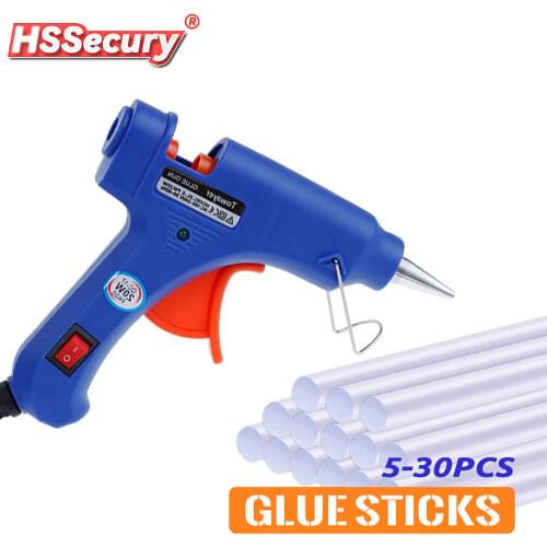 Electric Heat Temperature Tool with 7*100MM Sticks 20W Hot Melt Glue Gun with Glue Sticks Industrial Mini Guns Thermo