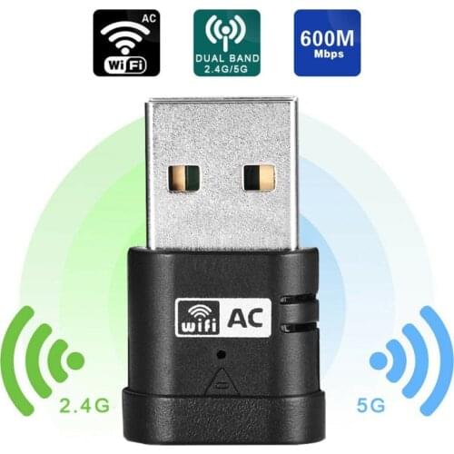 USB WiFi Adapter 600Mbps Wi-Fi Adapter Dual Band For PC USB Ethernet WiFi Dongle 2.4G/5.G Network Card Antena Wi Fi Receiver
