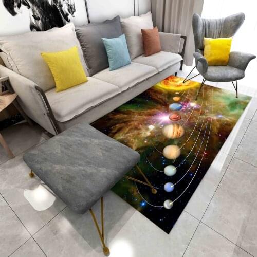 Universe Star Area Rugs Living Room Bedroom Bathroom Decorate Printed Large Floor Mat The Milky Way Fiery Sun Carpet Planetary