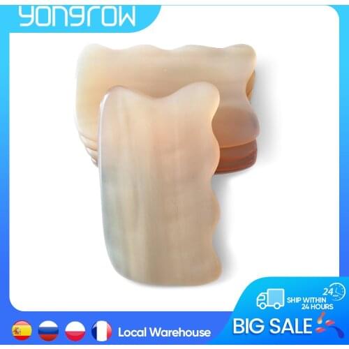 Yongrow OX Horn Guasha Massage Tool Gua Sha Scrap Facial Anti-wrinkle Chinese Acupoints Massage Board
