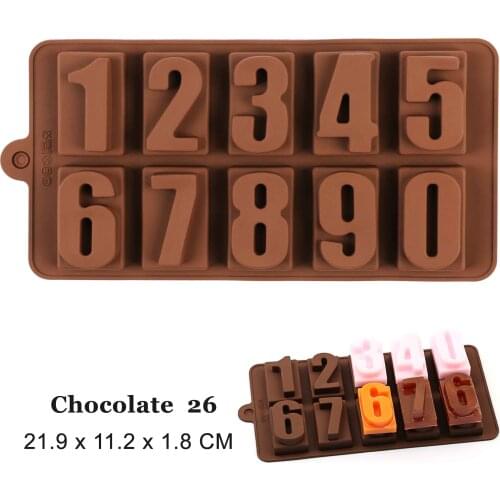 1PCS Silicone Numbers Chocolate Mold, Cookies Cold,3D Digital Shape Fondant Cake Tools, Cake Decorating
