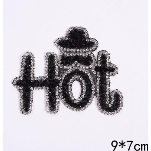 1pcs Sparkling Rhinestone Cartoon Pattern Clothes Patches Fashion Sequined DIY Appliques Bling Iron-on Patches
