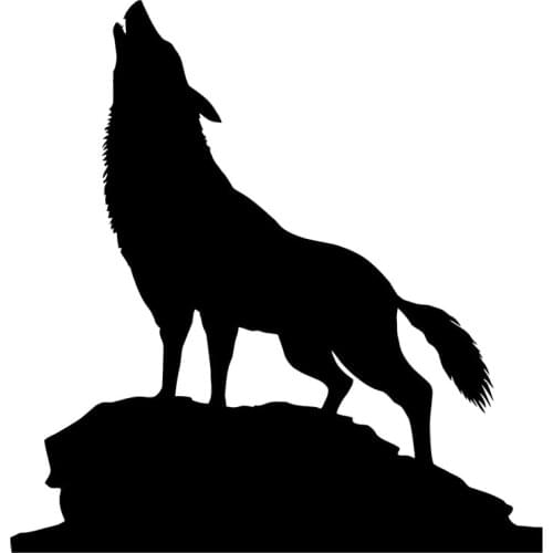 16.8cm*17.5cm Wolf Animal Decor Vinyl Car-Styling Stickers Decals Black/Silver S3-5899