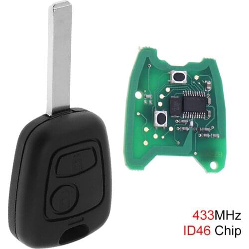 433MHz 2 Buttons Remote Key Fob with ID46 Chip and Battery Fit for C2 03/10/2003 - 2006 / C3 Pluriel 03/10/2003 - 2006 new