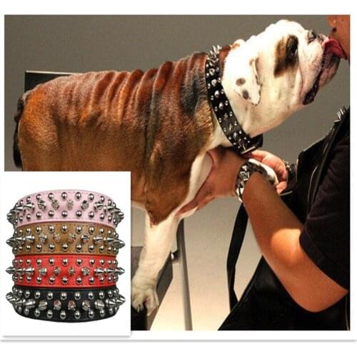 50Pcs/Lot Chic Pet Dog Rivet Collar Spiked Studded Strap Collar PU Leather