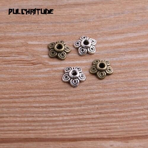 60pcs 3*10*10mm Two Color Receptacle Hollow MINI Flower DIY Spaced Jewelry Accessories Charms For Jewelry Making