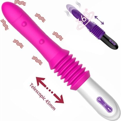Automatic Telescopic Dildo Vibrator Toy Vaginal G-Spot Vibration AV Wand Massager Stimulation Female Masturbator Sex Machine
