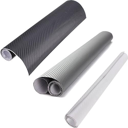 White Chrome 3D Carbon Fiber Car Wrap Vinyl Sheet Film GLOSS Car Wrap