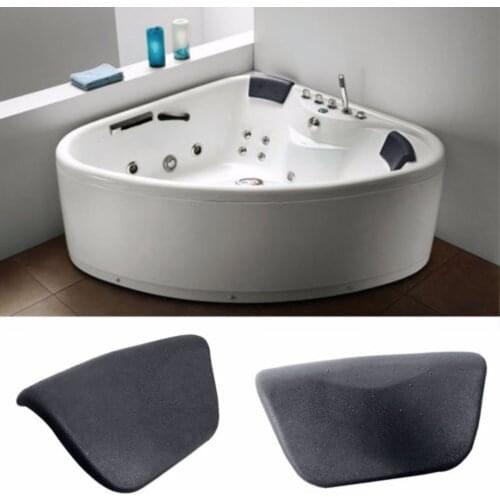 265*150*60mm Black Waterproof Bath Pillow Bathtub Spa Head Rest Neck Support Back Comfort Tub Holder