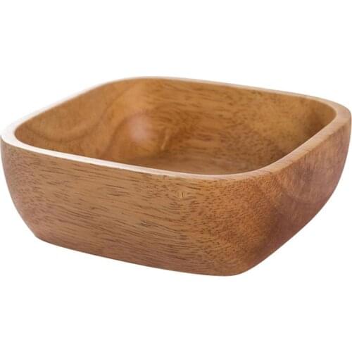 Wooden Bowl Wooden Salad Bowl Wood Salad Soup Dining Bowl Dessert Plate Wood Salad Bowl Food Container Tableware Set
