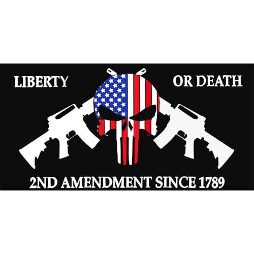 Yehoy 90x150cm 2nd Amendment Liberty or Death Skull Flag