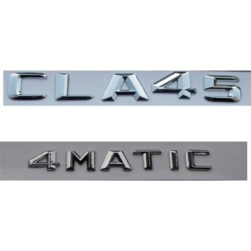 Chrome Shiny Silver ABS Car Trunk Rear Number Letters Words Badge Emblem Decal Sticker for Mercedes-Benz CLA45 4MATIC