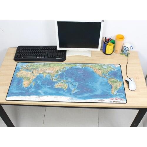 Gaming mousepad world map 900x400x3mm DIY XL Large mouse pad gamer with edge locking mousepad ergonomic gadget office desk mats