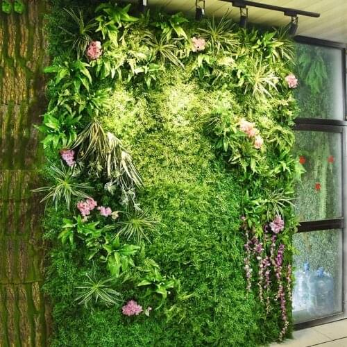 Artificial Plant Wall 40cm*60cm Green Leaves Gress Home Wedding Party Stage Mall Decoration Diy Artificial Flower Wall Wholesale