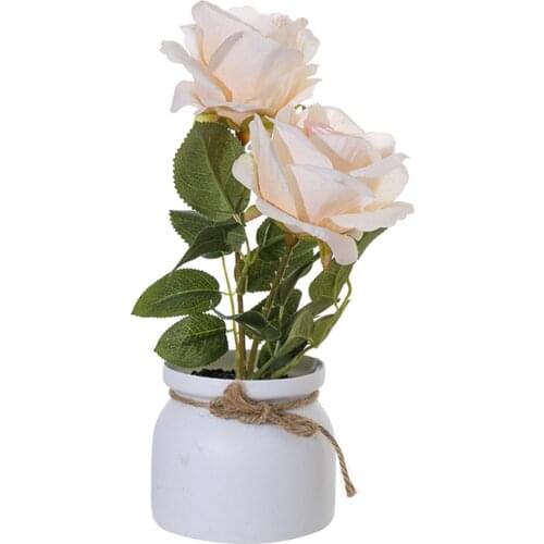 Hot Sale 50% 1 Set Fake Flower Simulation Wear-resistant Vivid Plastic Everlasting Artificial Flower Pot For Home Desk Decor