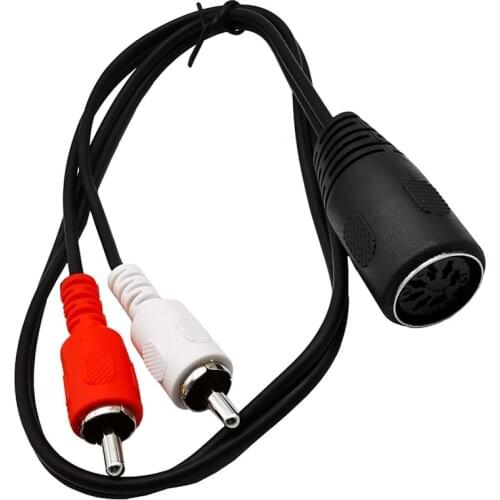 MIDI Cable 7-Pin DIN Female to 2 Dual RCA Male Plug Audio Cable 1.5m DIN 7pin to 2RCA Male Cord 0.5m 1m 1.5m
