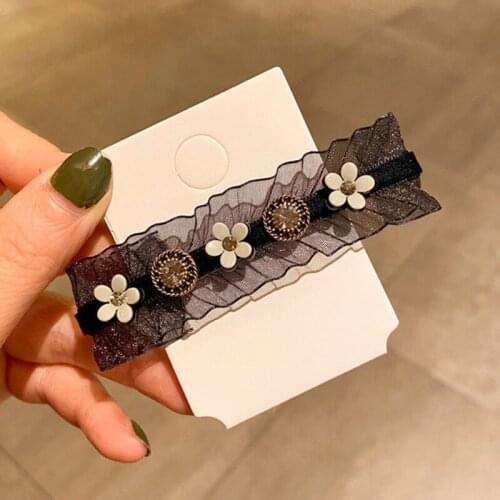 Korean Version of Lace Czech Drill Snowflake Broken Hairpin Bangs Clip One Word Clip Network Celebrity Side Clip Duck Beak Clip