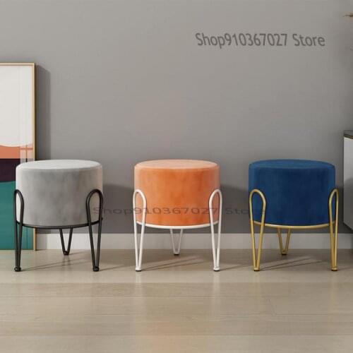 Ins Nordic Small Stool Low Stool Creative Lazy Suitable Bench Net Red Personality Bedroom Small Round Stool