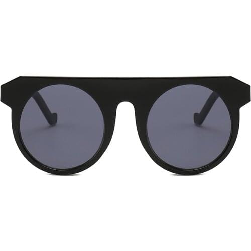 Fashionable black Round Sunglasses Men women luxury brand vintage sunglasses for women Flat top fashion woman 2019 sunglass UV