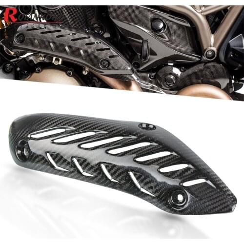 Motorcycle Carbon Fiber Muffler Pipe Exhaust Heat Shield Cover Guard Muffler Covers Protector For Ducati Monster 821 1200 2015