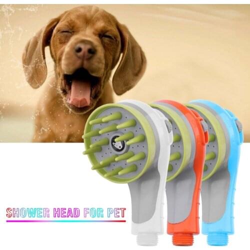 1Pc Pet Shower Sprayer Head, Pet Grooming Bathing Tool Adjustable Handheld Shower Bath Head with Massage Scrubber for Dogs Cats