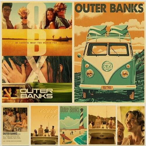 2020 Adventure TV Series Outer Banks Poster Kraft Paper Prints Retro Art Painting Home Room Cafe Wall Decorative Stickers