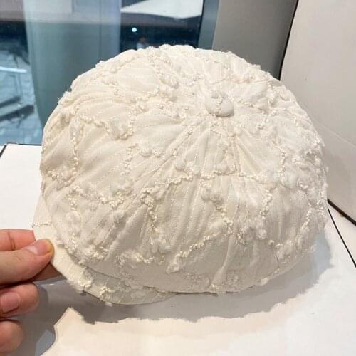 2021 New Casual Womens Hat Newsboy Cap Cotton Octagonal Hat Solid Color Tassel Brim Fashion Winter Hats Women Retro Cap Female