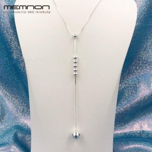 Memnon Winter New 100% Real 925 Sterling Silver necklace String of Beads Pendant Necklaces For Women Original Jewelry Making