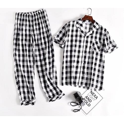 Summer New Mens Cool Comfortable Pajama Set Short-sleeved Trousers Men Sleepwear Sexy Pyjamas Pijama Hombre Men Pijamas Big Size