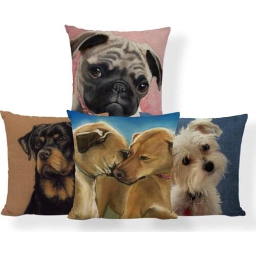 Custom Warm Pillow Yellow Safari Labrador Butterfly Animal Pillowcase Living Room Polyester Linen Decoration Throw Pillowcase