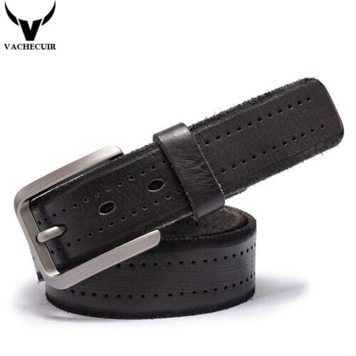 Brand designer mens belts luxury real leather belts for men pin buckle man Jeans pants first layer leather belt male strap LJ015