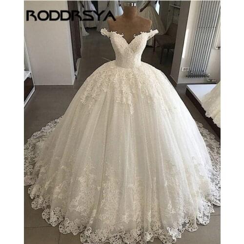 RODDRSYA African Wedding Dress Vintage 2019 Off Shoulder Modern Applique Lace Beads Ball Gown Bridal Gowns vestido de novia