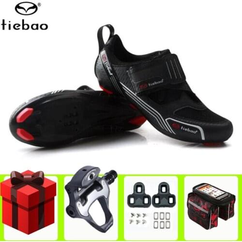 Tiebao Unisex Cycling Shoes Road add pedal set Bike Shoes Lightweight Breathable Scarpe Ciclismo Strada Athletic Road Sneakers