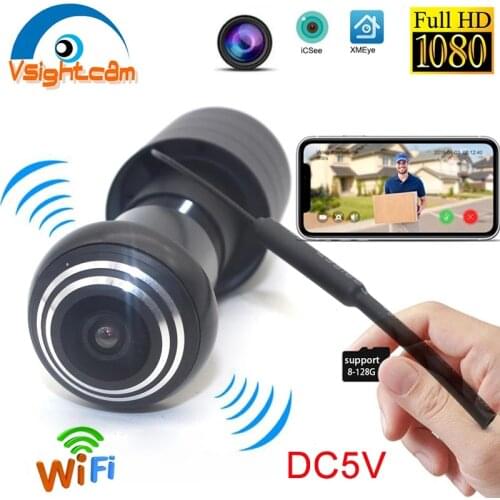 XMeye DC 5V Wireless HD 1080P Mini Door Camera Wifi Fisheye IP Camera Wide Angle Lens Network P2P Onvif Peephole Home Security