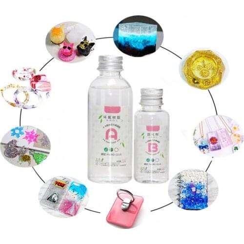 1 Set Art High Adhesive AB Crystal Glue Mixed Hardener Accessories Tool Jewelry Making DIY Resin Epoxy Clear Solvent Resistance