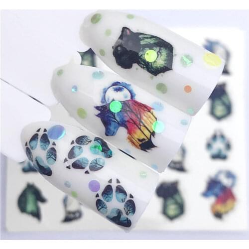 YZWLE 1 PC Flower / Animal Designs Water Transfer Sticker Nail Art Decals DIY Fashion Wraps Tips Manicure Tools