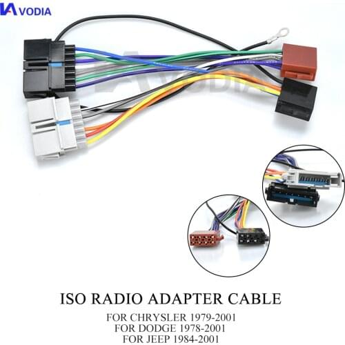12-008 ISO Radio Adapter for Chrysler Dodge Jeep Radio Stereo Wire Cable Wiring Harness Connector Lead Loom Plug