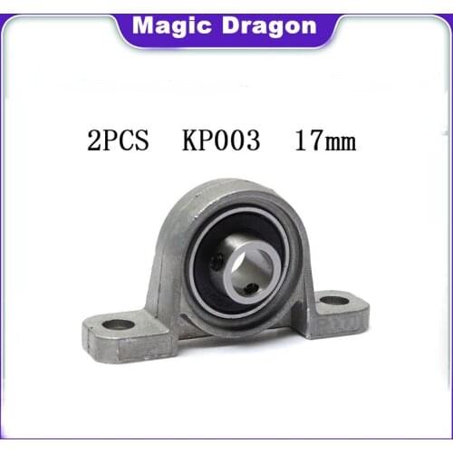 2PCS kp003 17mm High quality caliber Zinc Alloy mounted bearings KP003 UCP003 P003 insert bearing pillow block bearing housing