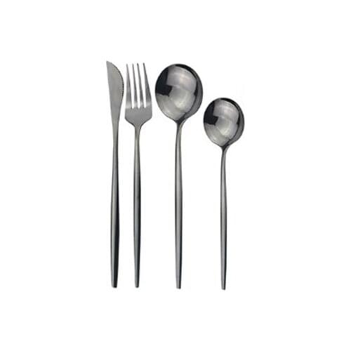 4 pieces of stainless steel tableware dessert spoon cutlery set cross-border steak knife set cutlery with cutlery
