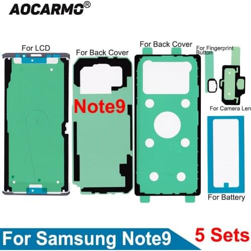 5Pcs/Lot LCD Screen Frame Sticker Rear Back Cover Camera Lens Tape Glue Full Set Adhesive For Samsung Galaxy Note9 SM-N9600