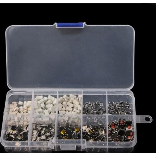 500 Pcs/set 10 Value Momentary Tactile Push Button Switch Mini Micro PCB