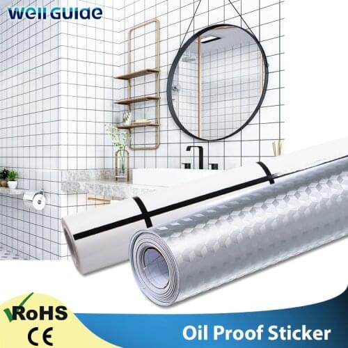 60cmx10Meter Wall paper Oil and Water Proof Wall Stickers DIY Resistant Kitchen Bar Desktop Home Decoration Marble Pattern