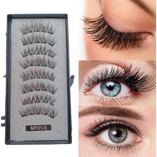 8 Sets Of Magnet Eyelashes Natural Magnetic Eyelashes Reusable Eyelashes Eyelashes Non-irritating False V1U1