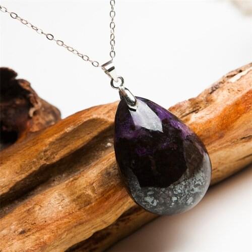 Free Shipping Fashion Pendant Bead For Jewelry Making Female Womens Waterdrop Natural Purple Sugilite Stone Pendant 34*24*10mm