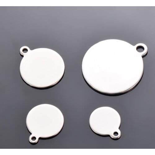 20pcs Stainless Steel Coin Disc Charm Round Stamping Blank Tags Setting For Bracelet Pendant Jewelry Making Supplies 10mm-20mm