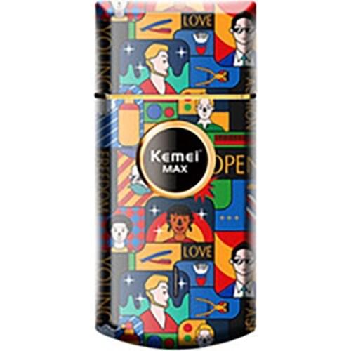 KM-RS7098 Titanium Double Foil Shaver Professional Haircut Finishing Tool Reciprocating Random Graffiti Pattern Electric Mens S