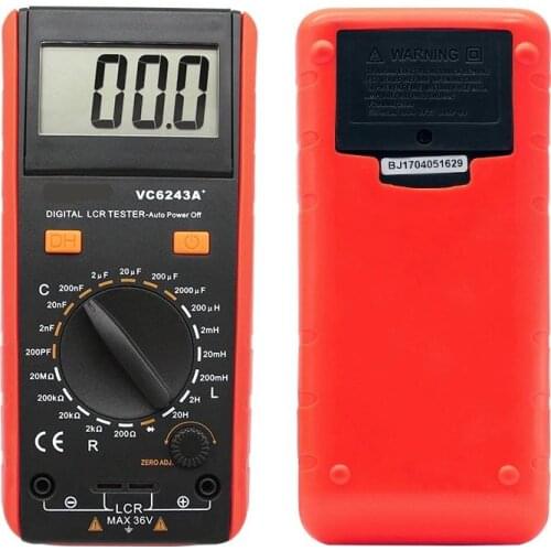 SZBJ VC6243A/BM4070 Digital Inductance Capacitance Resistance Meter Multimeter Crocodile Clip Measuring Tool with Bag