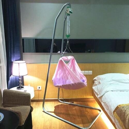 Baby Hammock Cot Bassinet Cotton With Stand & Mattress, The Spring Up Down Comfortable Infant Cradle